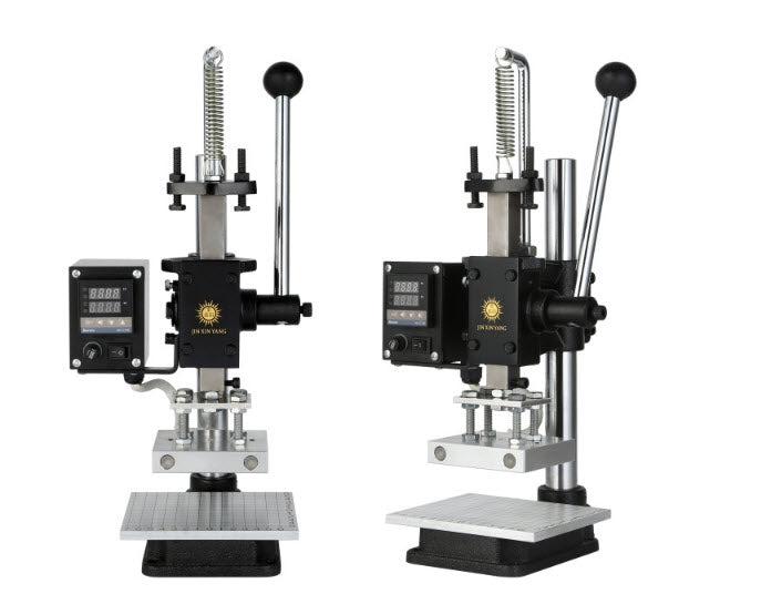 เครื่องปั๊มโลโก้ มือโยก ฟลอยด์ ปั๊มนูน เจาะ หนัง 500 วัตต์  0-400C JXY-SD160B ขนาดตัวปั๊ม 10x13cm