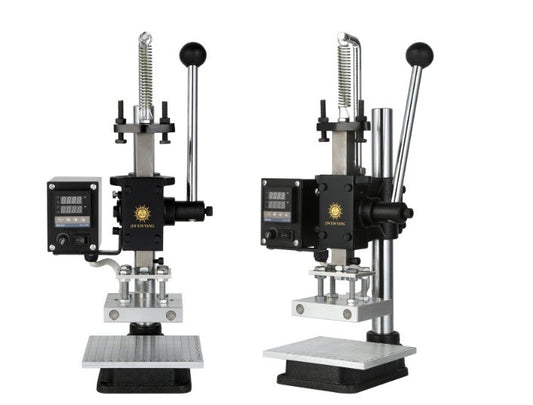 เครื่องปั๊มโลโก้ มือโยก ฟลอยด์ ปั๊มนูน เจาะ หนัง 500 วัตต์  0-400C JXY-SD160B ขนาดตัวปั๊ม 10x13cm