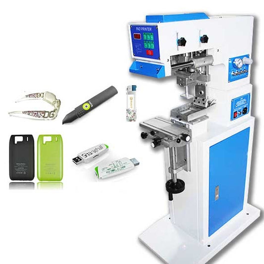 เครื่องแพดสกรีน เครื่องปั๊มโค๊ด ประทับตราพิมพ์ Pad Printing Machine รุ่น GB-C2  แบบ 1 ถาดสี