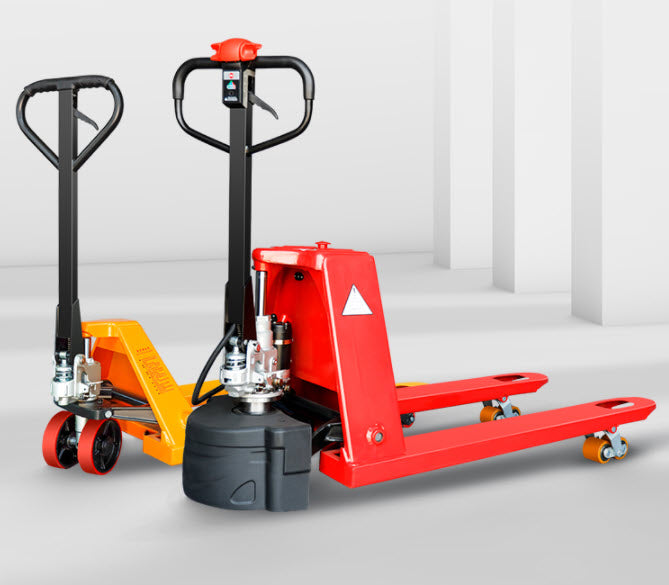 รถยกแฮนด์พาเลทงากว้าง ลากพาเลทแบบใช้มือ forklift manual electric hydraulic pallet truck 2 tons 3 tons 5 tons hand push trailer