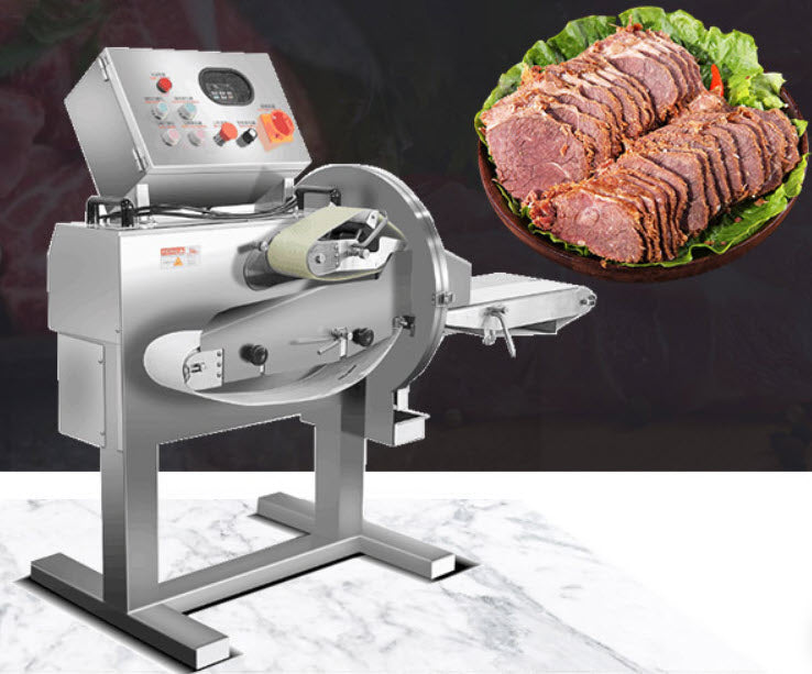 เครื่องสไลสด์ ระบบสายพาน Automatic Slicer Machine รุ่น XZ-QP120 หั่นสไลด์เนื้อ หมูแดง เป็ด เนื้อแดง เบคอน ไส้กรอก