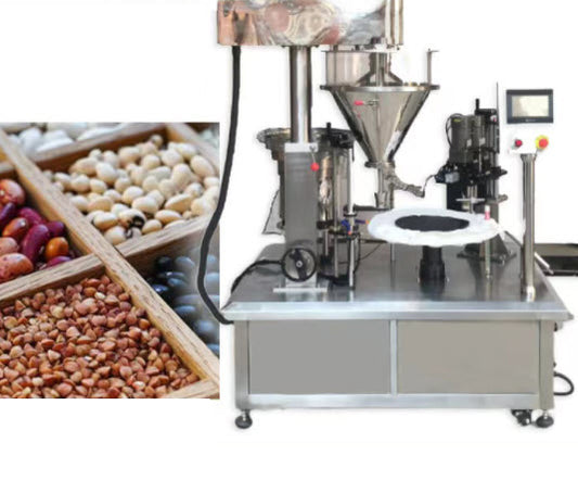 เครื่องบรรจุพร้อมปิดฝากระป๋อง bag packaging powder coffee powder filling machine