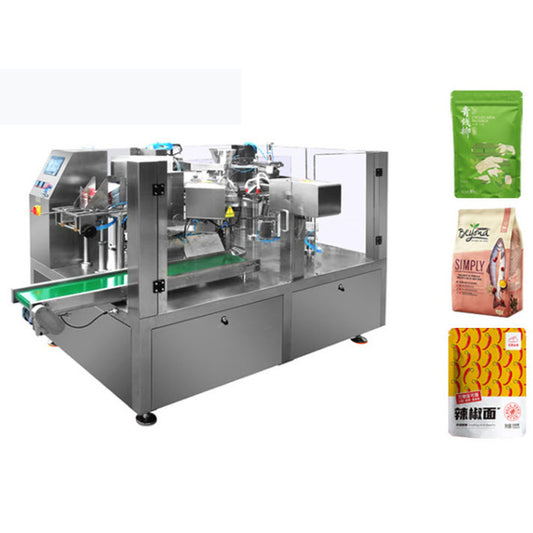 เครื่องแพ็คสินค้า ขนมซอง พร้อมฟังชั่นกางถุง prefabricated bag powder food