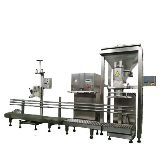 เครื่องบรรจุผง ปูน แป้งอาหาร สายพานลำเลียง Automatic bag granule packaging machine