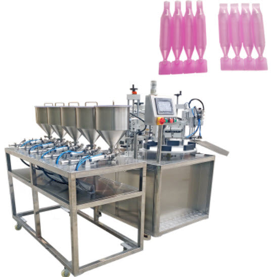 เครื่องบรรจุของเหลว 4 หัวจ่าย LK-1526TTF 2.6kw row filling liquid sealing machine