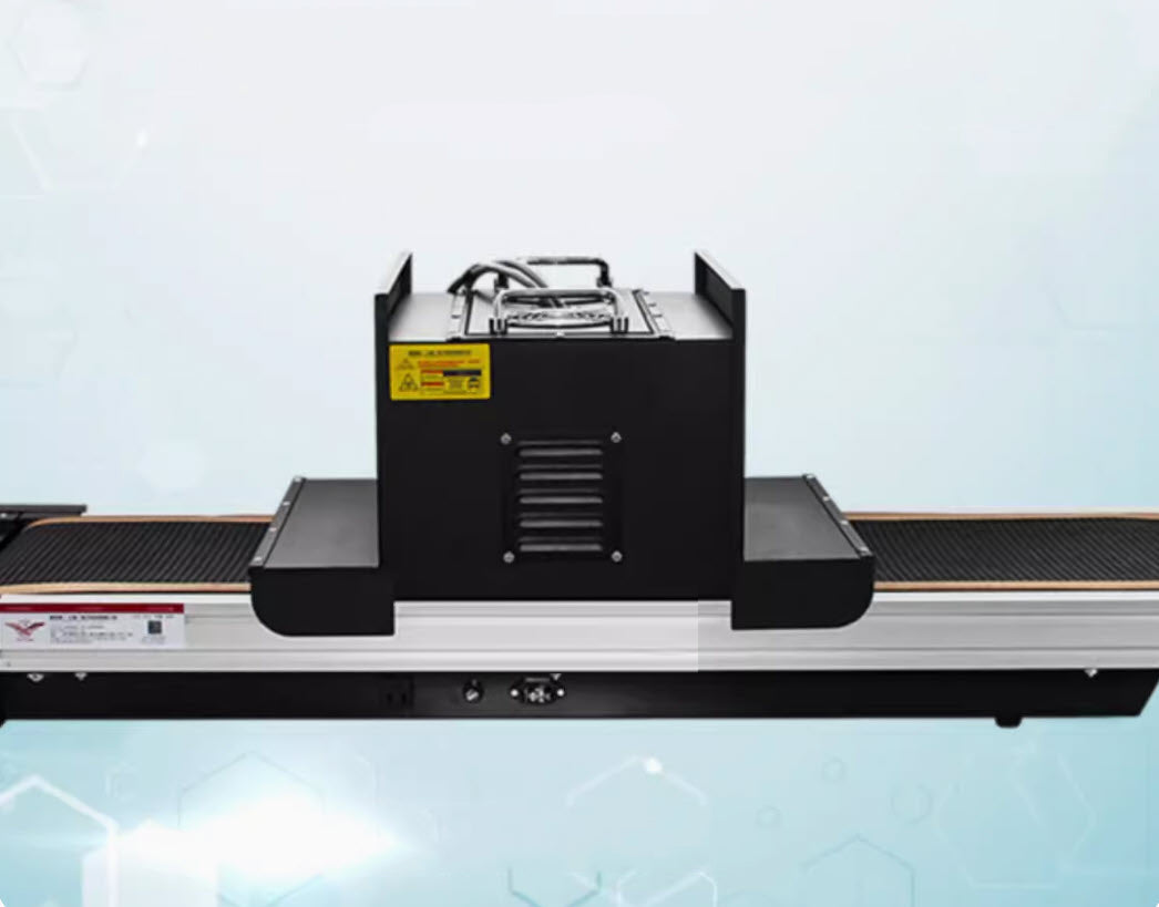 เครื่องประกอบฉายแสงยูวี  Desktop assembly line uv led curing machine