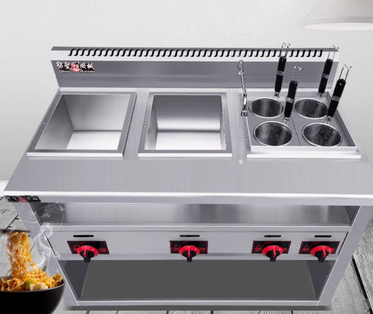 เครื่องลวกเส้น สแตนเลส304 เครื่องทำอาหารผสมการนึ่งและลวก เหมาะสำหรับการทำเส้นก๋วยเตี๋ยวและอาหารสุขภาพ