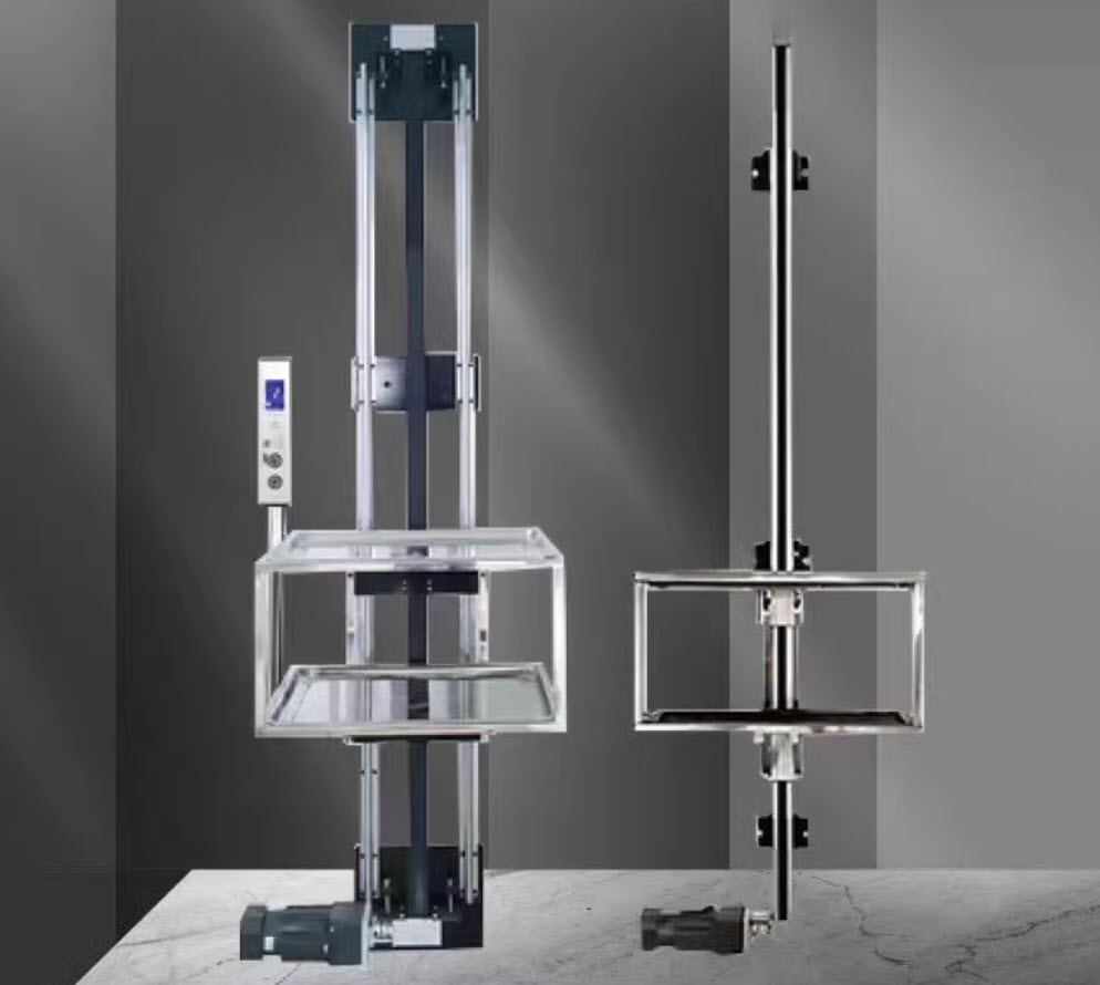 ลิฟลำเรียงอาหาร food transfer elevator ระบบสายพาน รับน้ำหนัก60 kg แรงดัน 220V