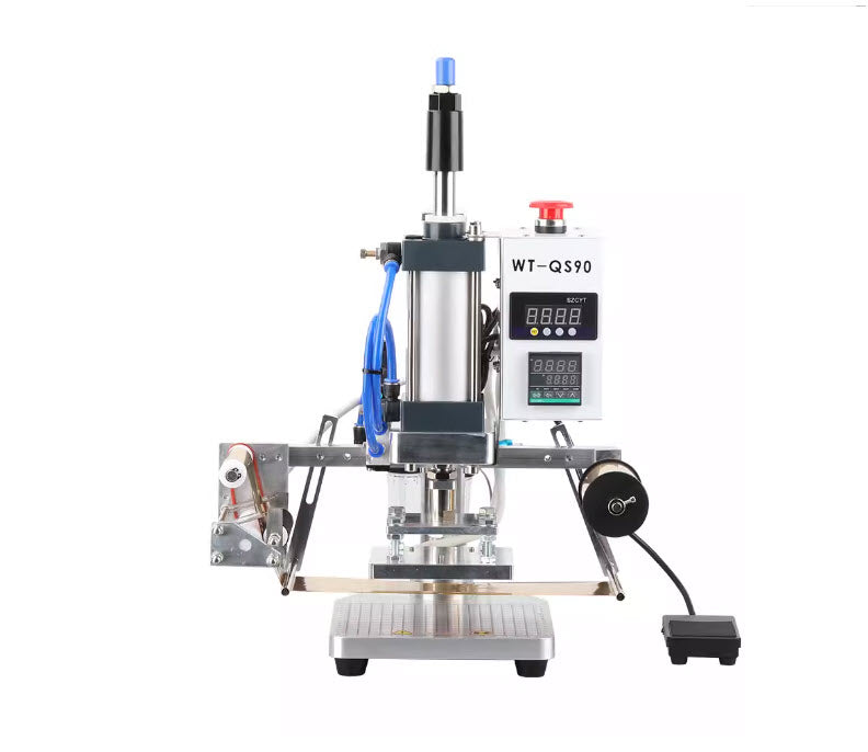 เครื่องปั๊มนูนโลโก้ สกรีนโลโก้ desktop pneumatic embossing machine