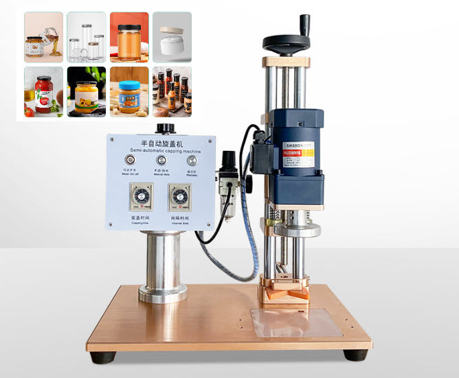 เครื่องหมุนฝาแยม หมุนฝาขวดซอส หมุนฝาขวดน้ำผึ้ง รุ่น X02-S06 Cap turning machine