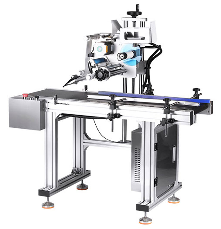 เครื่องติดสติ๊กเกอร์ กระดาษ กล่อง แนวนอน สายพานต่อเนื่อง 150w 70kg สติ๊กเกอร์ 40-300mm สูง 10-300 mm