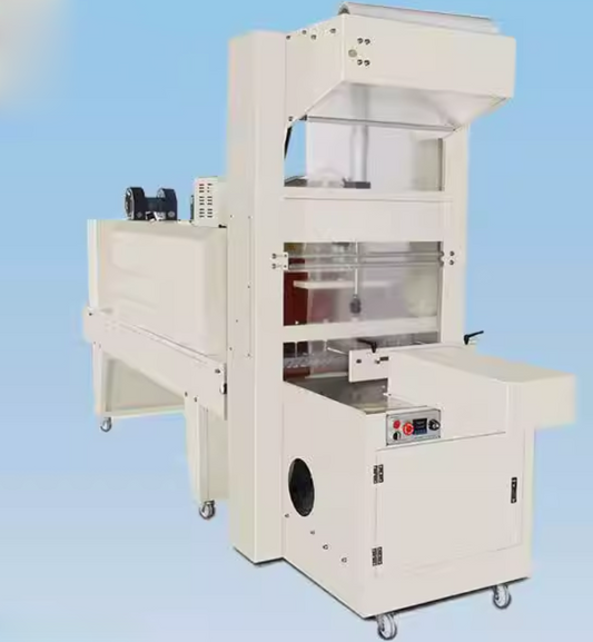 BZJ-5038 + BSE-5038 เครื่องห่อแพ็คโหล อุปกรณ์ห่อพลาสติกอัตโนมัติสำหรับธุรกิจการค้า ขนาดกะทัดรัด ใช้งานง่าย