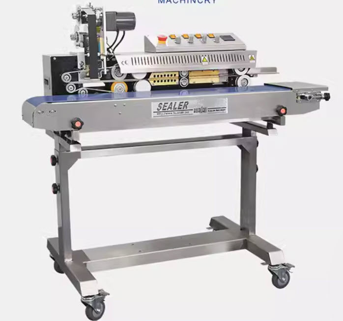 FRM-1010III เครื่องซีลสายพานพิมพ์วันที่อัตโนมัติ สำหรับบรรจุภัณฑ์ ใช้งานง่าย สะดวก ทนทาน เหมาะสำหรับธุรกิจอาหารและสินค้าอุปโภค