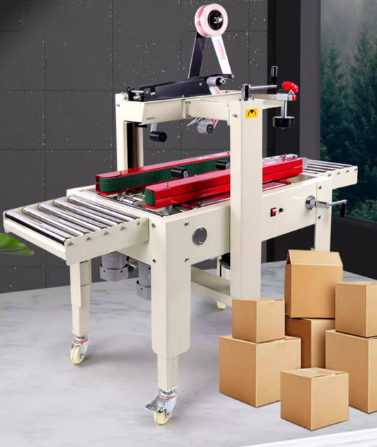 FXJ-6050 เครื่องปิดปากกล่องด้วยเทปกาวอัตโนมัติ ระบบทำงานรวดเร็ว เหมาะสำหรับธุรกิจขนาดเล็กและกลาง