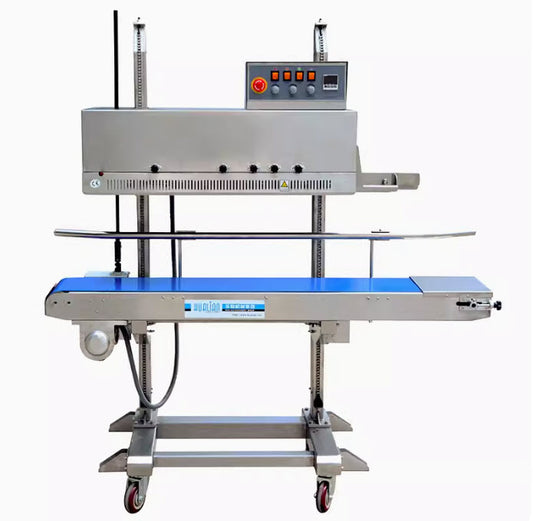 FRM-1120LD เครื่องซีลสายพานอุตสาหกรรม รุ่นประสิทธิภาพสูง ความเร็ว 12 เมตร/นาที เหมาะสำหรับการบรรจุอาหารและสินค้า