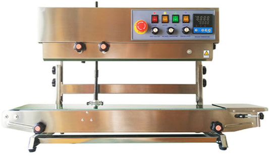 FRD-1000V เครื่องซีลสายพานพิมพ์วันที่ รุ่นอัตโนมัติ ความเร็วสูง เหมาะสำหรับการบรรจุภัณฑ์อาหารและสินค้าอุปโภคบริโภค