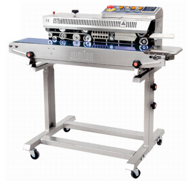 FRBM-810lll เครื่องซีลสายพานพิมพ์วันที่ อุปกรณ์ซีลแนวนอนสำหรับบรรจุภัณฑ์อาหารและสินค้าอื่นๆ ใช้งานง่ายและทนทาน