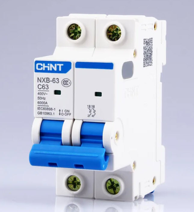 CHINT เบรกเกอร์ MCB NXB-63 Type C32  เบรกเกอร์ป้องกันกระแสไฟฟ้าเกิน 2P