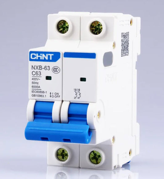 CHINT เบรกเกอร์ MCB NXB-63 Type C32  เบรกเกอร์ป้องกันกระแสไฟฟ้าเกิน 2P