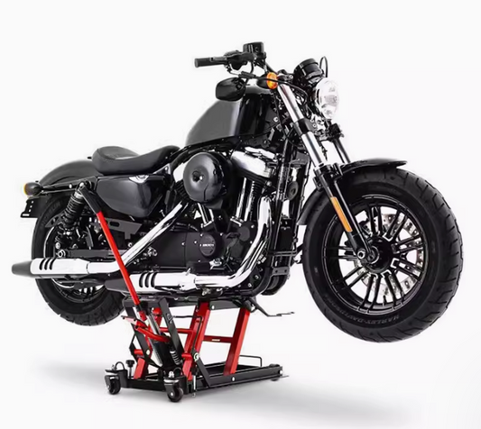 แท่นยกรถมอเตอร์ไซค์ มือโยก KL-MR770 สำหรับซ่อมบำรุง ปรับระดับได้ แข็งแรง ทนทาน น้ำหนักเบา ใช้งานง่าย