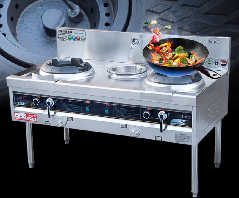 เตาแก๊สสแตนเลส สำหรับครัวจีน หน้ากว้าง 90-130-150-180cm Chinese Gas Wok Stove