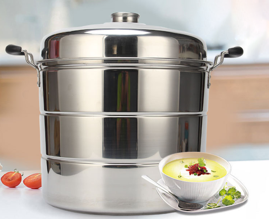 หม้อนึ่งสแตนเลสสามชั้น Three-Tier Stainless Steel Steamer Pot ขนาด 50 ซม.