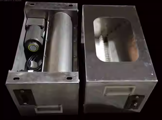 เครื่องพ่นผงไฟฟ้า สแตนเลส รุ่นปรับความเร็วได้ สำหรับแป้งข้าวโพดและผงปูนขาว