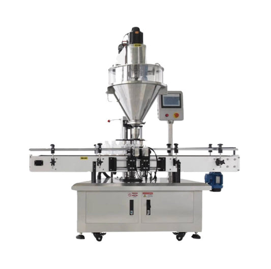 เครื่องบรรจุผงกึ่งอัตโนมัติสำหรับแป้ง เบกกิ้งโซดา ผงชูรส ขนาดกะทัดรัด พร้อมเครื่องชั่งน้ำหนัก