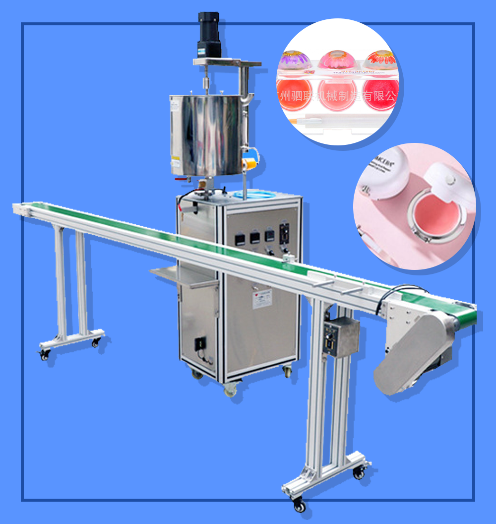 เครื่องบรรจุของเหลว แบบทำความร้อน หนืดข้น paste liquid heating filling machine SLDK-C 1-20ml 20-40 ขวดต่อนาที 150℃ แบบสายพาน