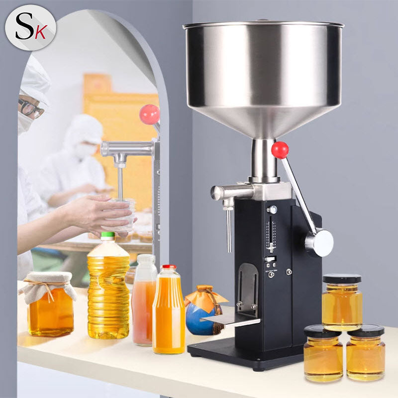 เครื่องบรรจุของเหลวแบบมือโยก  Manual Liquid Filling Machine 5-50ml 4mm / 8mm ±1%
