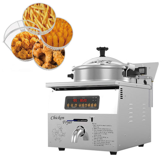 เครื่องทอดแรงดันไฟฟ้า 16 ลิตร Electric Pressure Deep Fryer 16L 3000W 220/240V 16L 8-10 Psi