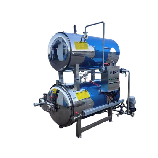 เครื่องฆ่าเชื้อรีทอร์ดอัตโนมัติ ระบบสเปรย์น้ำ Rotary Retort Water Spray Sterilization Machine แบบหมุน 36KW 380V /50Hz