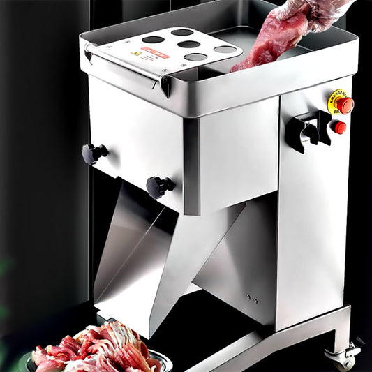 เครื่องหั่นเนื้ออัตโนมัติ Automatic Meat Cutter 550W 220V 200กก./ชม. ใบมีด 3-30มม.