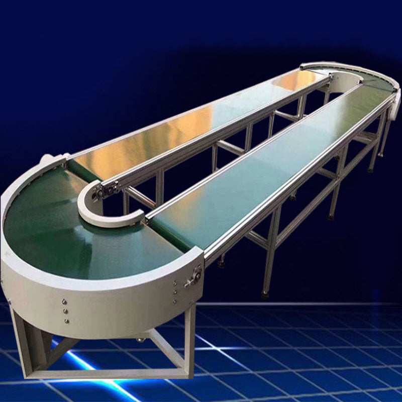 สายพานลำเลียงเครื่องหมุน 180° Automated Conveyor Belt System 200x870 มม.220V 200W (4-9 เมตร/นาที)