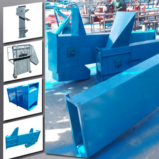 เครื่องยกของ เข้าถังไซโล เหล็กชุบ  Feeder Bucket Elevator Drawing