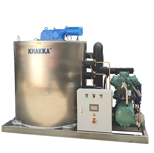 เครื่องทำน้ำแข็งเกล็ดสำหรับโรงงาน อุตสาหกรรม รุ่น DFI-8T ขนาดใหญ่ ผลิตน้ำแข็งเกล็ดเร็ว เหมาะสำหรับร้านค้าและฟู้ดทรัค