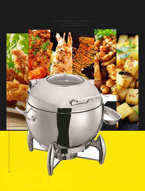 ถาดอุ่นอาหาร โรงแรม รุ่น 10-11LB สแตนเลส 304 ขนาด 490x470x320 มม.มีที่อุ่นในตัว