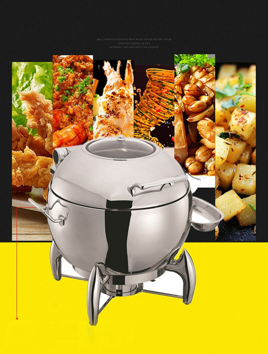 ถาดอุ่นอาหาร โรงแรม รุ่น 10-11LB สแตนเลส 304 ขนาด 490x470x320 มม.มีที่อุ่นในตัว