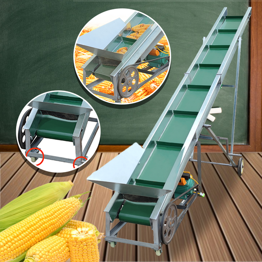 สายพานลำเลียงการเกษตร มอเตอร์ล่าง ยาว 3-8 เมตร หน้ากว้าง 30cm หรือ 50cm ข้าวโพด 220V buttom motors small conveyor belt grain feeder