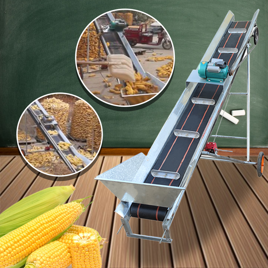 สายพานลำเลียงการเกษตร มอเตอร์ข้าง ยาว 3-8 เมตร หน้ากว้าง 30cm ข้าวโพด 220V side motor small conveyor belt grain feeder