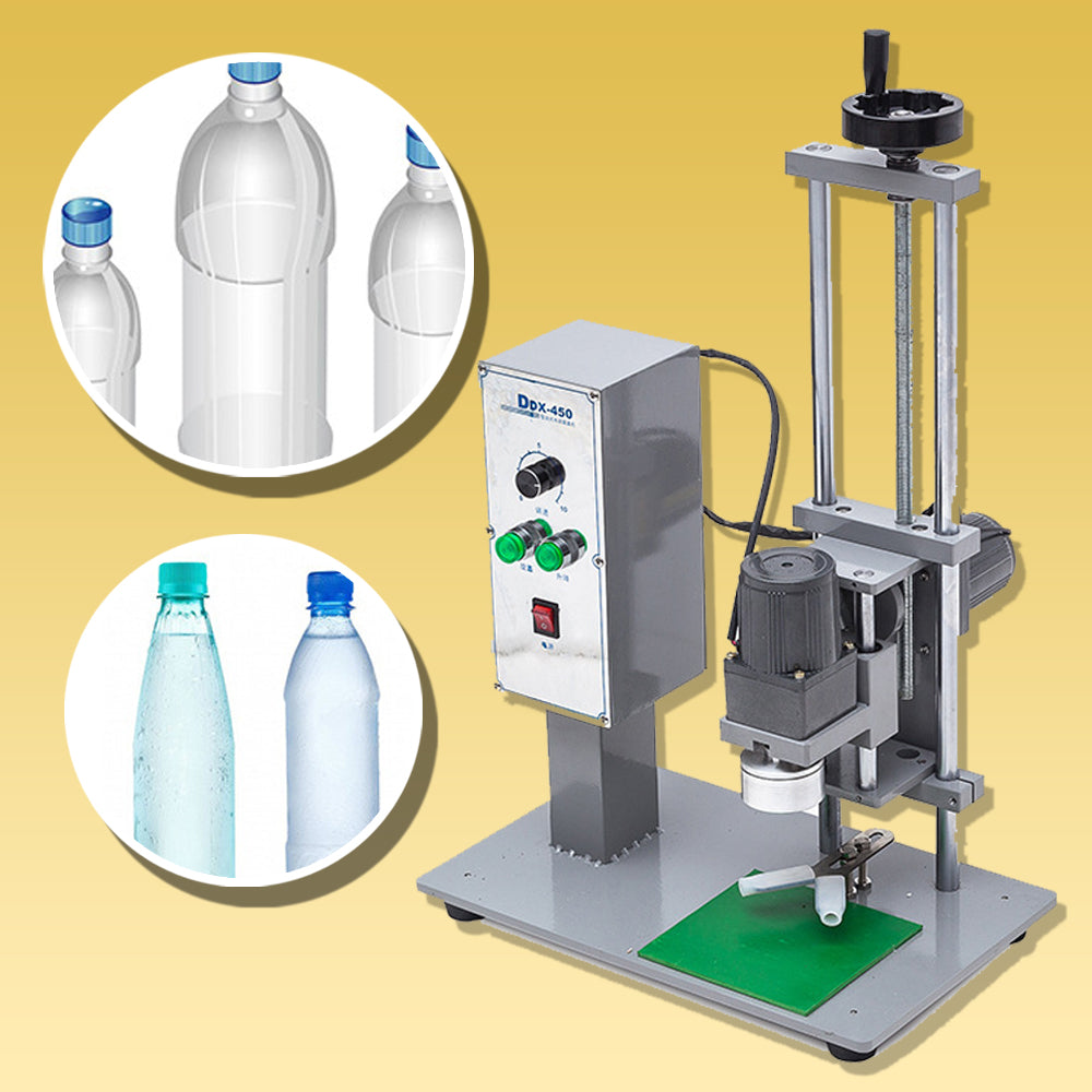 เครื่องปิดฝาขวด DDX – 450 เครื่องหมุนฝา ปิดฝา รองรับฝาเส้นผ่านศูนย์กลางขนาด 10 – 50 mm
