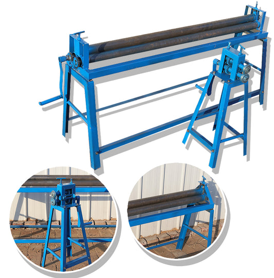 เครื่องม้วนเหล็กแผ่นแบบขาตั้ง Manual Stand Plate Steel Rolling Machine ขนาด 1.3 เมตร แบบมือหมุน ความหนา ไม่เกิน 1มม.