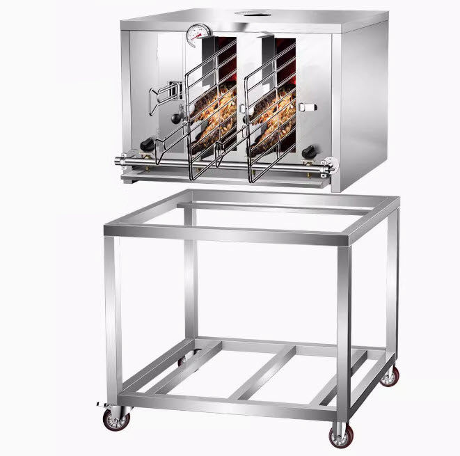 เครื่องย่างปลา ระบบแก๊สและไฟฟ้า Fish grill automatic large stainless steel 1-6 ช่อง มี temperature control 220V 380V 4000w