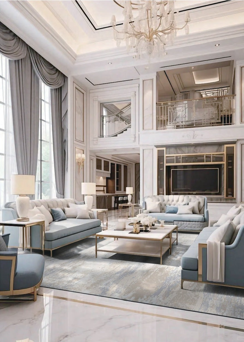 พรมลายโมเดิร์นมินิมอลโทนอ่อน พรมแต่งบ้านหรู ขนาด 40x60 - 200x300 ซม.