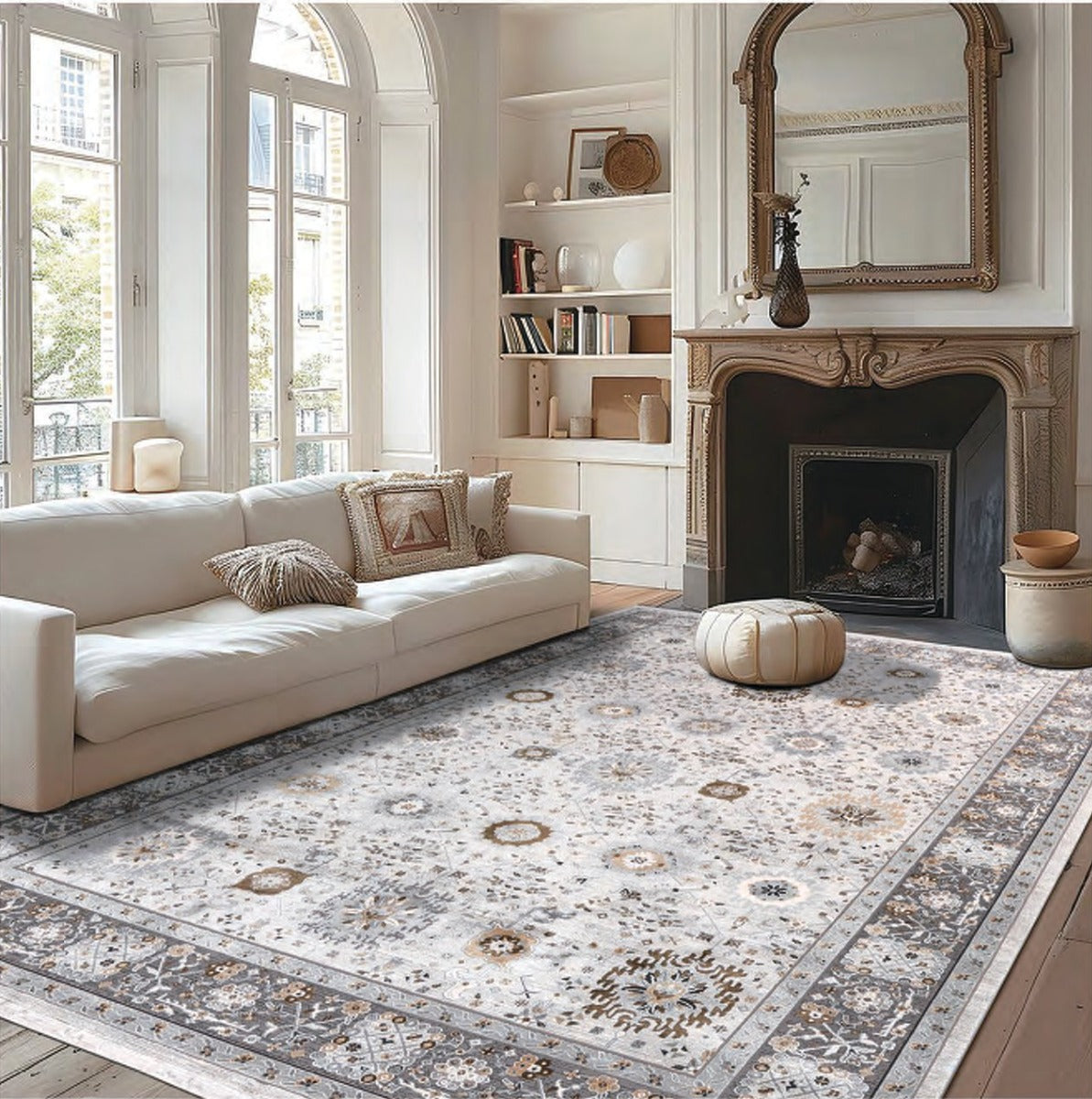 พรมพรมแต่งบ้านสไตล์คลาสสิกหรู ขนาด 60x90-140x200 ซม. พรมคุณภาพสูง เหมาะสำหรับตกแต่งห้องนั่งเล่นและห้องนอน