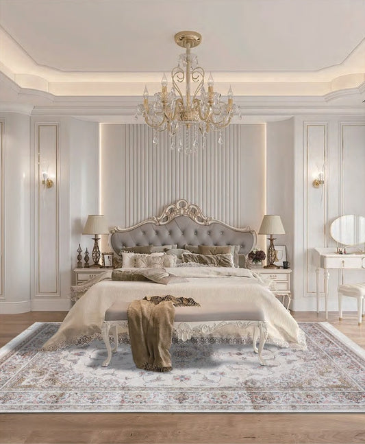 พรมวินเทจลายเปอร์เซีย สไตล์คลาสสิค ขนาดใหญ่ พื้นห้องนอน สีเบจ ครีม ฟ้า แดง รุ่น TKA00427 / TKA00921 / TKA00992 / TKA01122