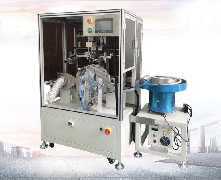 เครื่องสกรีนต่อเนื่อง automatic printing machine Cylindrical cap
