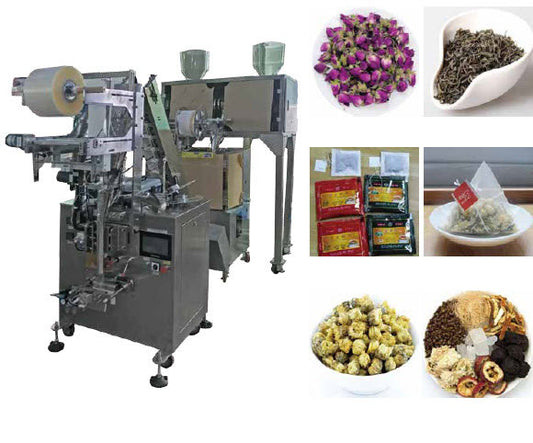เครื่องบรรจุพร้อมซีลถุงชา สามเหลียม Tea Packaging Machine Nylon Triangle Tea Bag JK-32S-3 2.4（Kw）220（V) 850（kg）