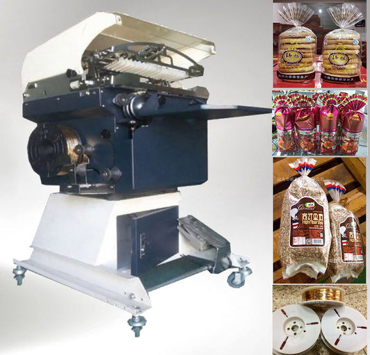 เครื่องมัดจับจีบ 220V Pneumatic ขนมปัง ขนมถุง เบเกอรี่ ห่อจับจีบของขวัญ ต่อปั๊มลม FQJ-250 Metal wire bread toast fan-shaped tying machine 35（kg）