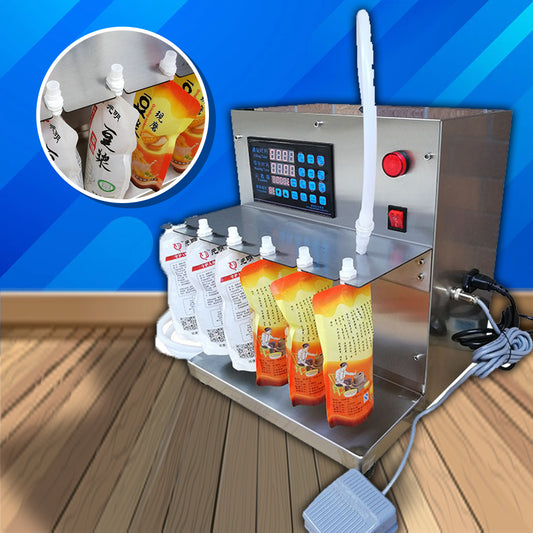 เครื่องบรรจุของเหลว ซอง ถุงฝาเกลียว ถุงบรรจุของเหลว  automatic quantitative filling machine 1 หัวจ่าย